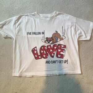 VINTAGE Valentine Fallen In Love And Can’t Get Up LARGE Shirt Bear Night Gear